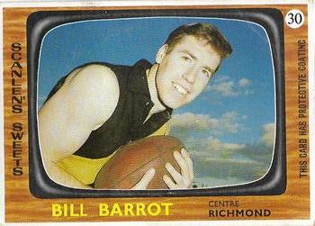 1967 Scanlens VFL #30 Bill Barrot Front
